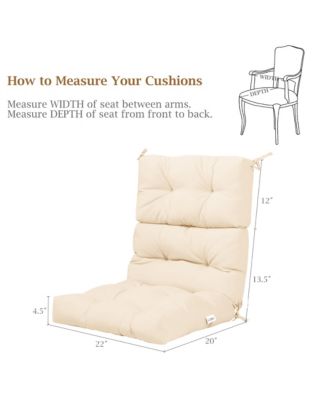 Indoor Outdoor Back Chair Cushion Tufted Pillow Patio Seating Pad  22'' (L) x 20'' (W) x 25.5'' (H).