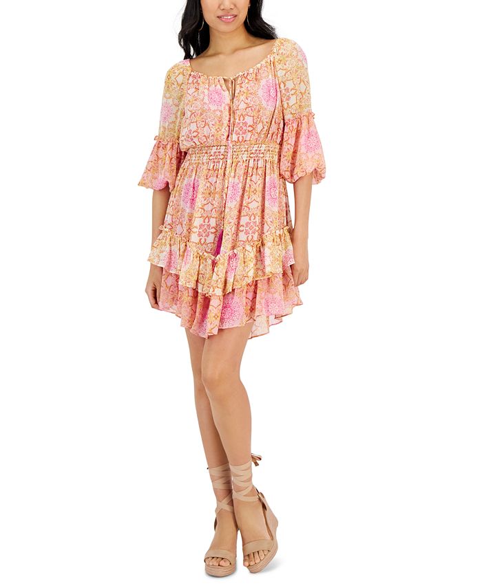 Ruffled Hem Peasant Dress main image 1