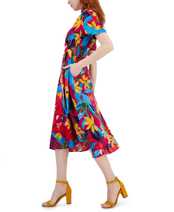 Tahari ASL Women's ShortSleeve TieWaist Dress Macy's