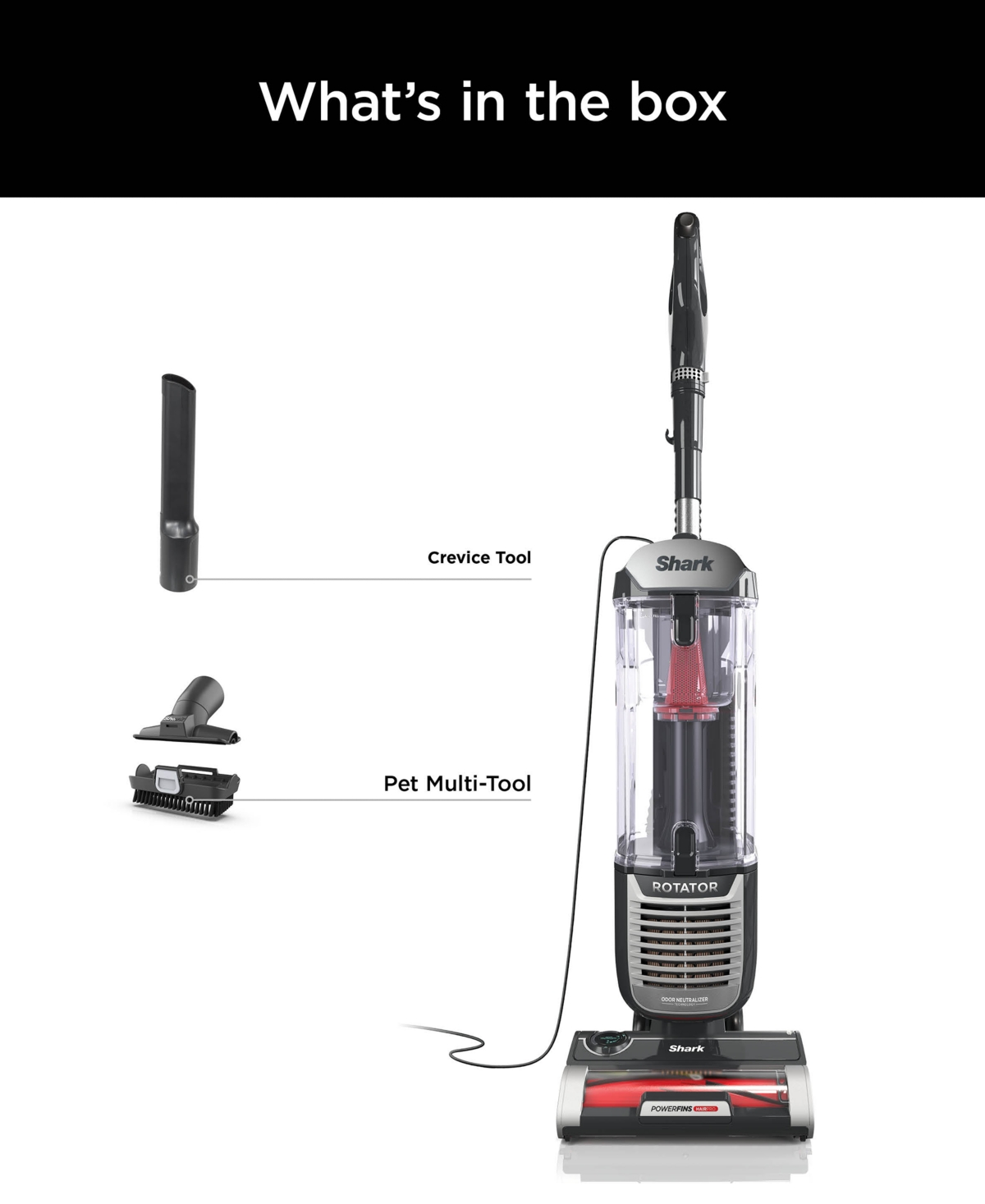 Shark Rotator Pet Upright Vacuum With Powerfins Hairpro In Black