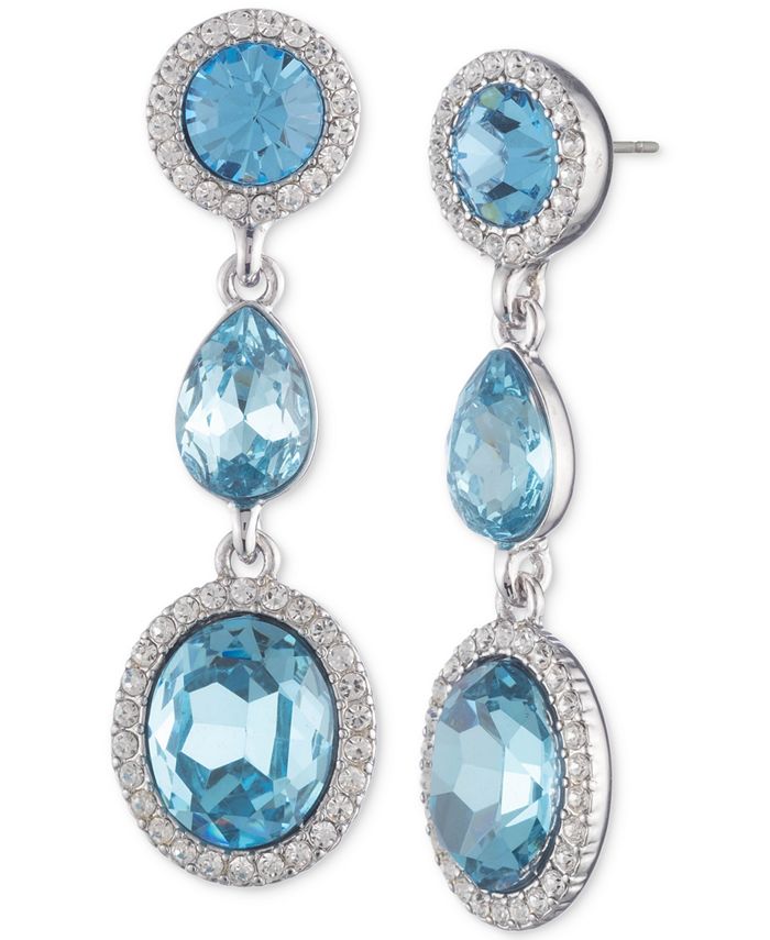 Givenchy Crystal Oval Linear Drop Earrings & Reviews - Earrings - Jewelry &  Watches - Macy's