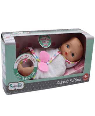 Baby Softina 9" Bathtime Doll - Pink Bath Blanket Toy For Toddlers 1+