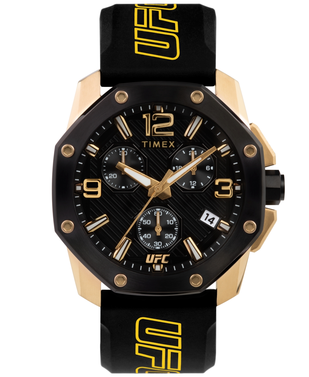 Ufc Men's Quartz Icon Silicone Black Watch, 45mm - Black