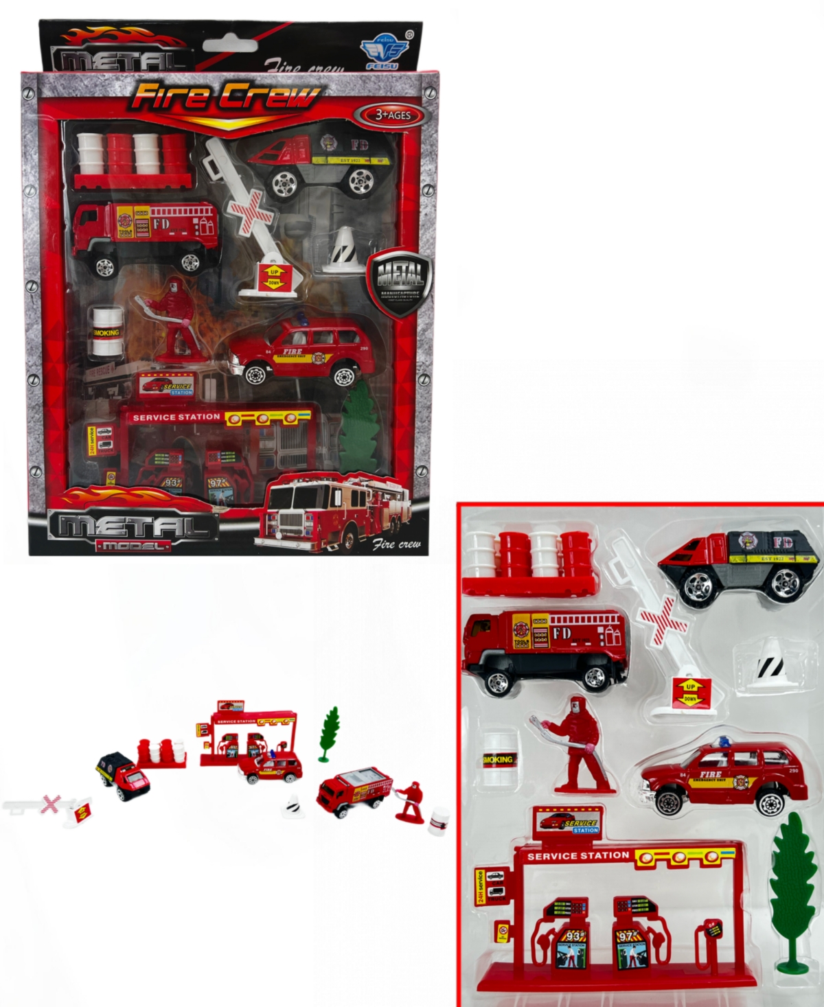 Shop Big Daddy 10 Piece Mini Fire Fighting Trucks And Cars Accessories Playset In Multi