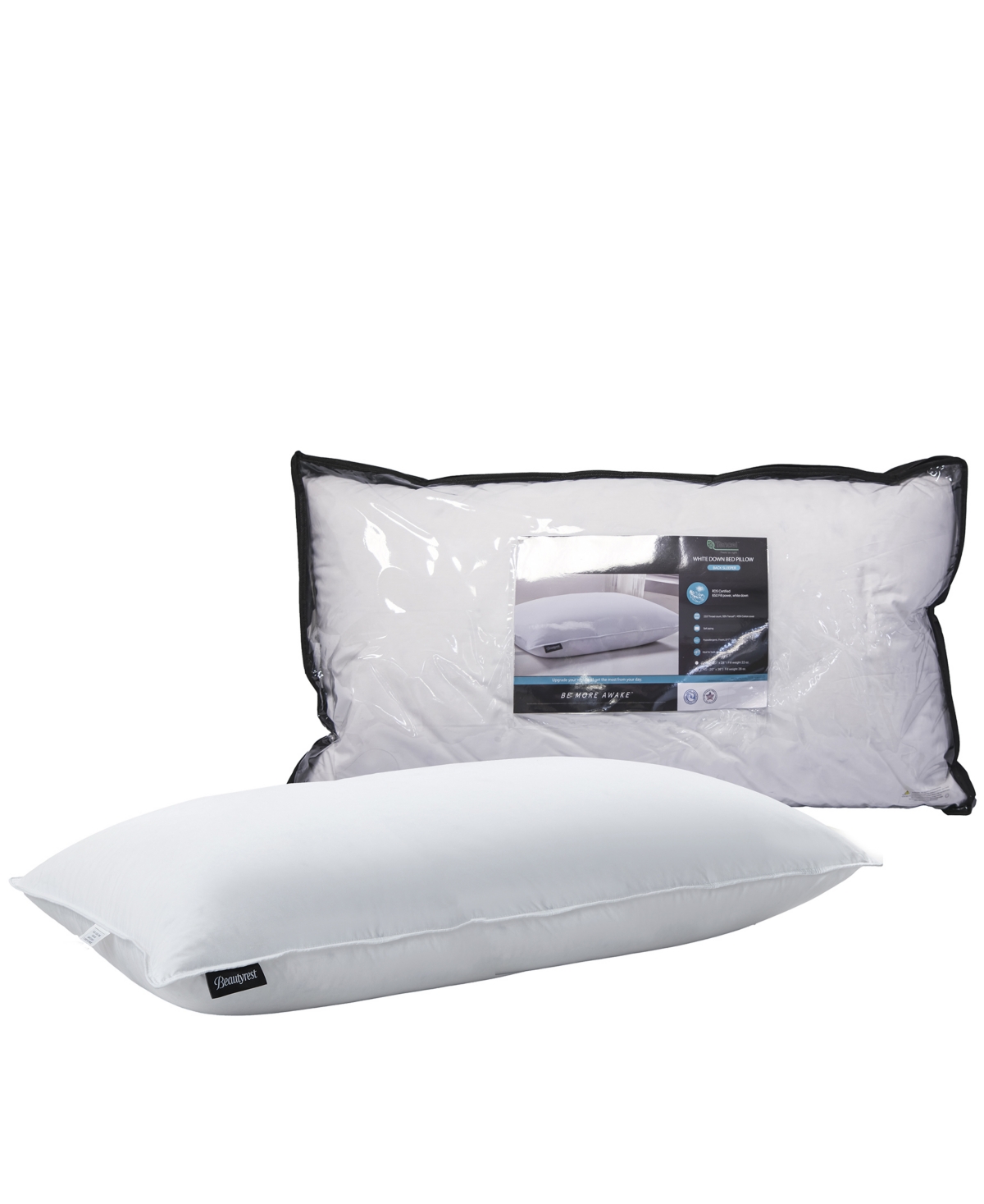 Beautyrest 650 Fill Power Medium/firm Pillow, Jumbo In White