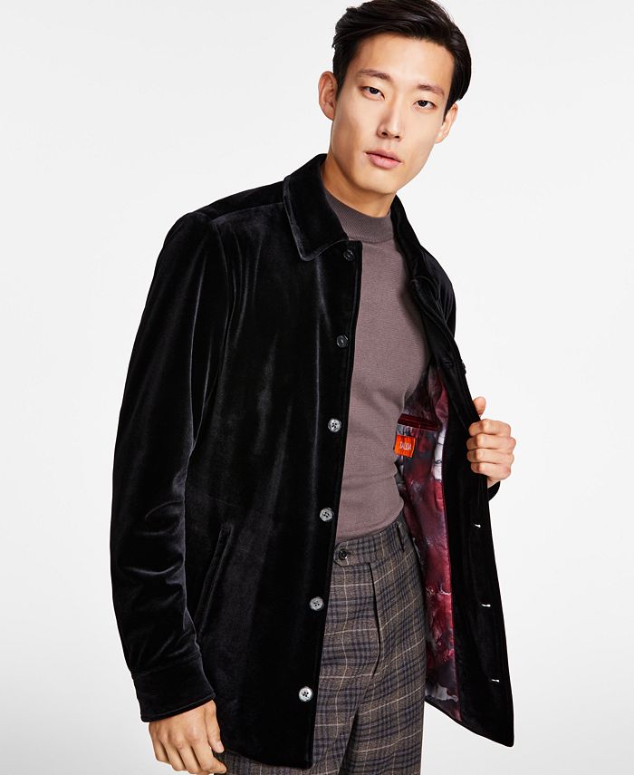 Macy's black velvet blazer outlet