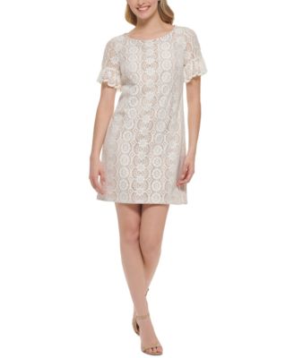 Jessica Howard Women's Lace Shift Dress Beige Size 6 Petite