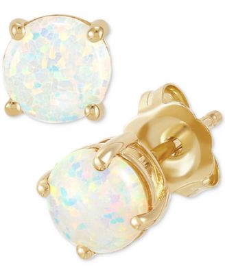 Birthstone Stud Earrings in 14k Gold or 14k White Gold