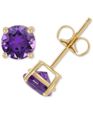 Birthstone Stud Earrings in 14k Gold or 14k White Gold
