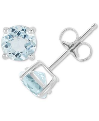 Birthstone Stud Earrings in 14k Gold or 14k White Gold