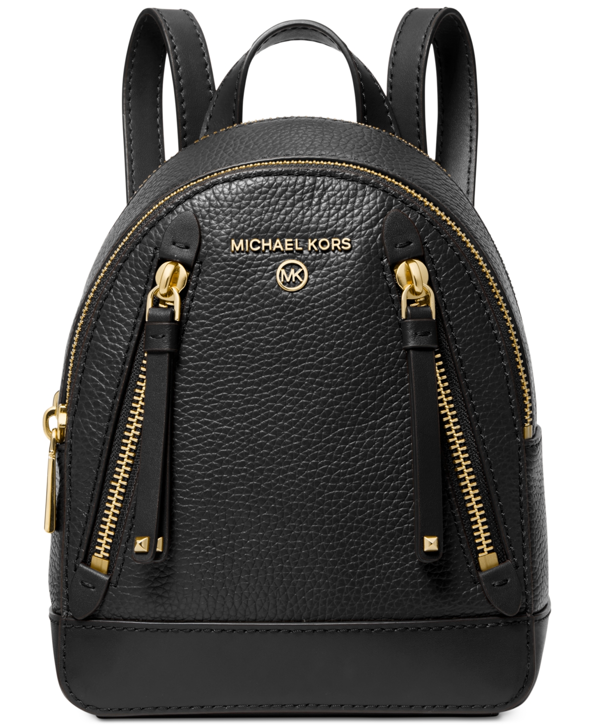 Michael Kors Michael  Brooklyn Mini Leather Convertible Messenger Backpack In Black