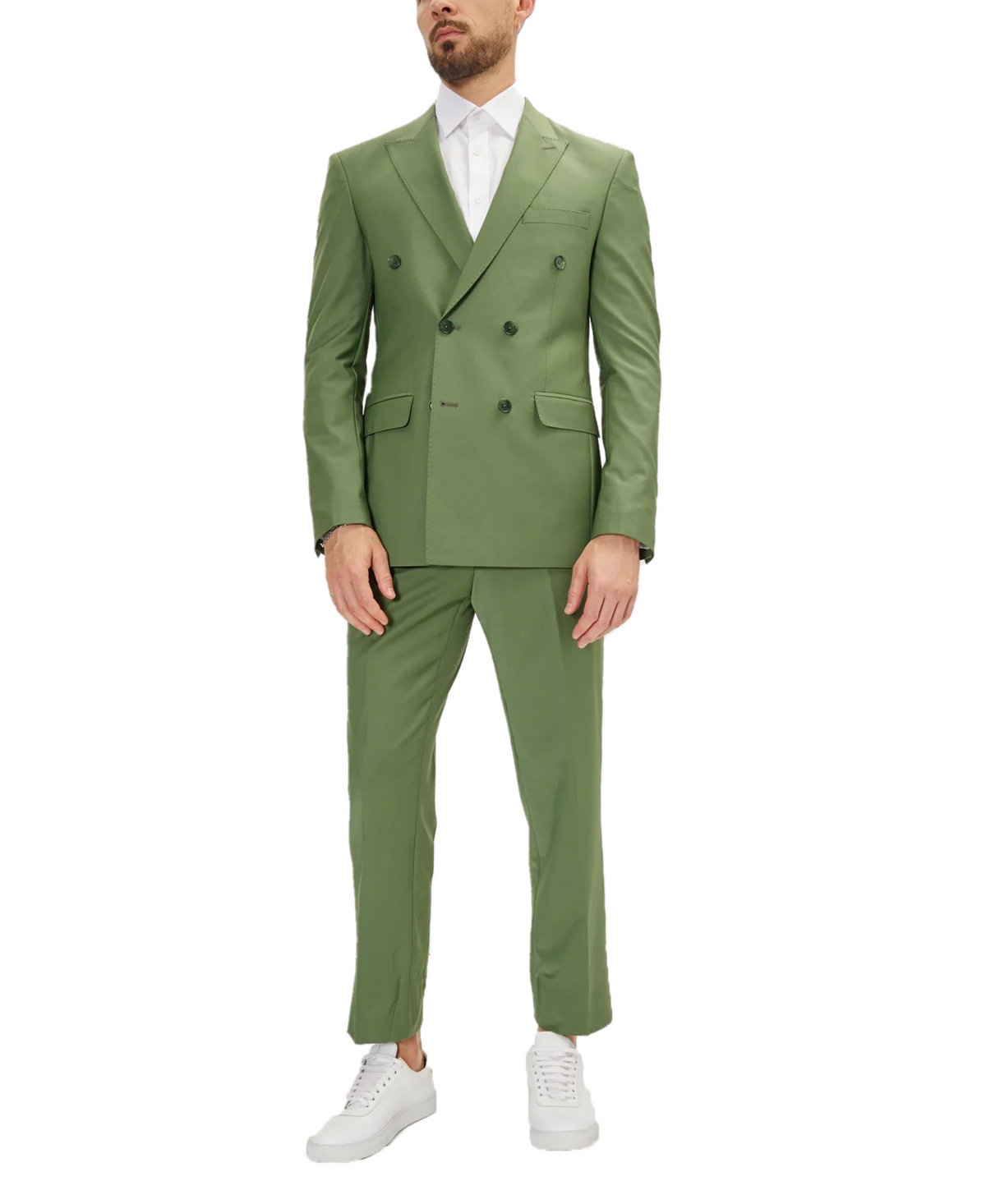 Ron Tomson Men's Modern Double Breasted, 2-piece Suit Set In Kale