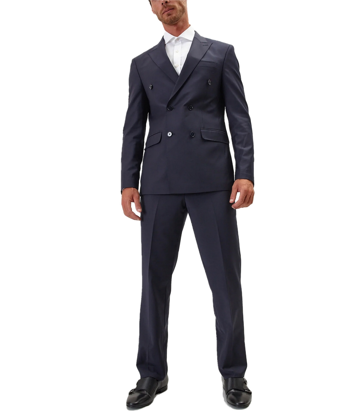 Ron Tomson Men's Modern Double Breasted, 2-piece Suit Set In Midnight Blue