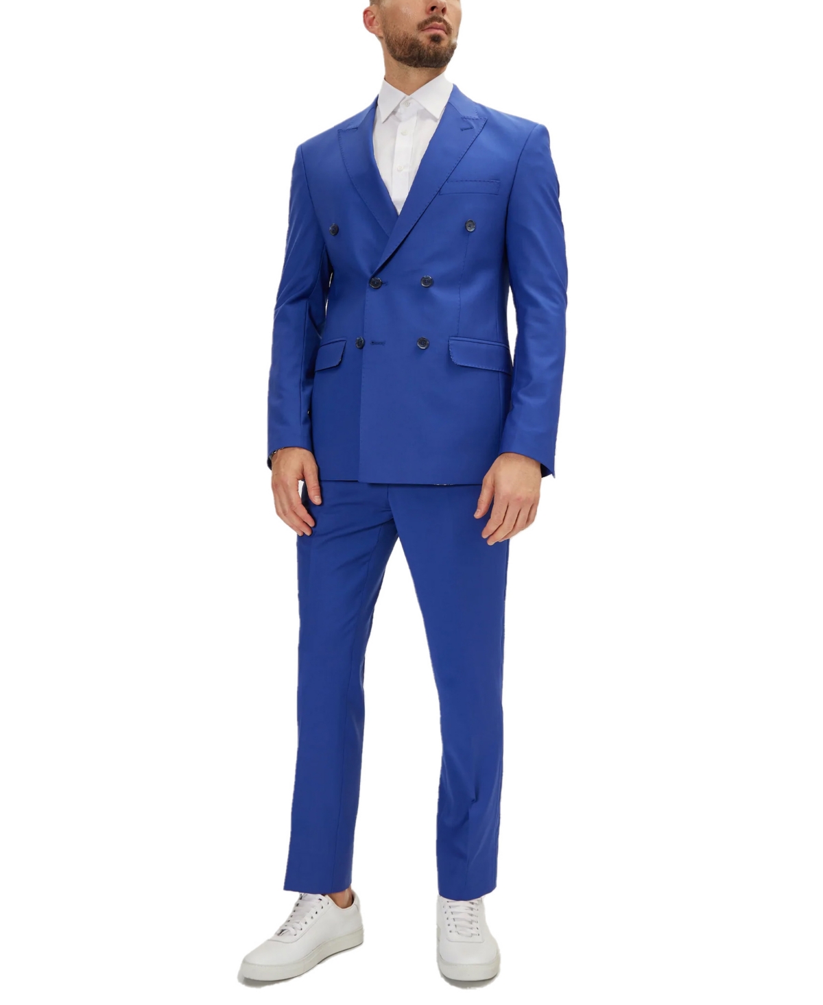 Ron Tomson Men's Modern Double Breasted, 2-piece Suit Set In Reflex Blue