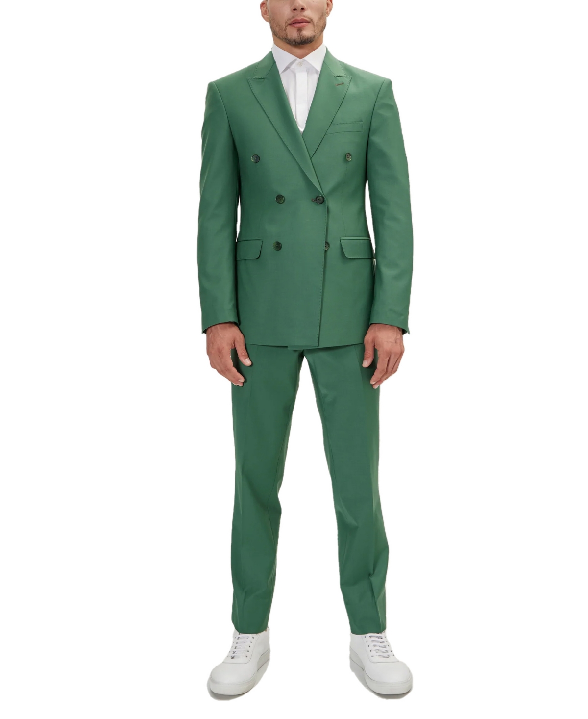 Ron Tomson Men's Modern Double Breasted, 2-piece Suit Set In Verdant Green