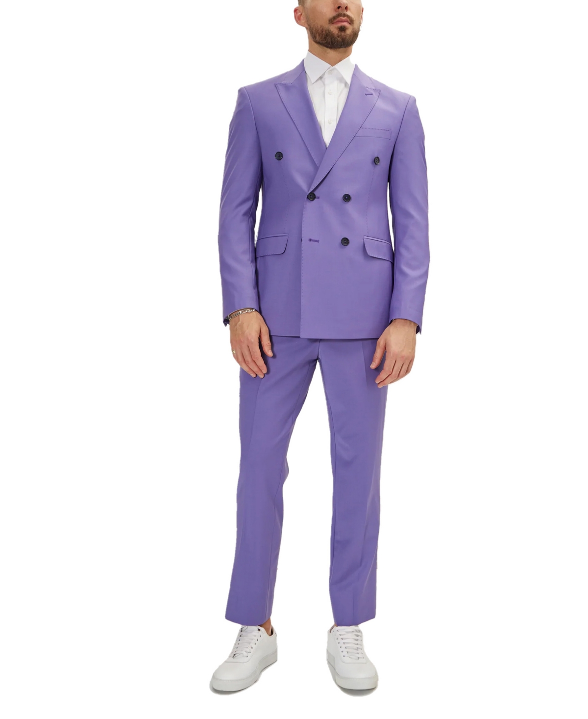 Ron Tomson Men's Modern Double Breasted, 2-piece Suit Set In Violet