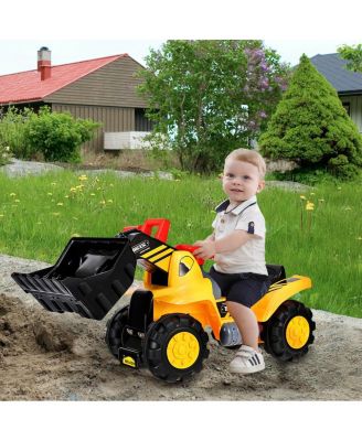 Kids Toddler Ride On Excavator Digger Truck Scooter w/ Sound & Seat Storage Toy