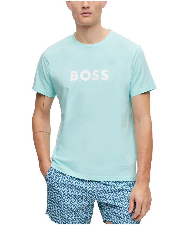 Hugo Boss Men's Cotton Relaxed-Fit Contrast Logo T-shirt - Macy's