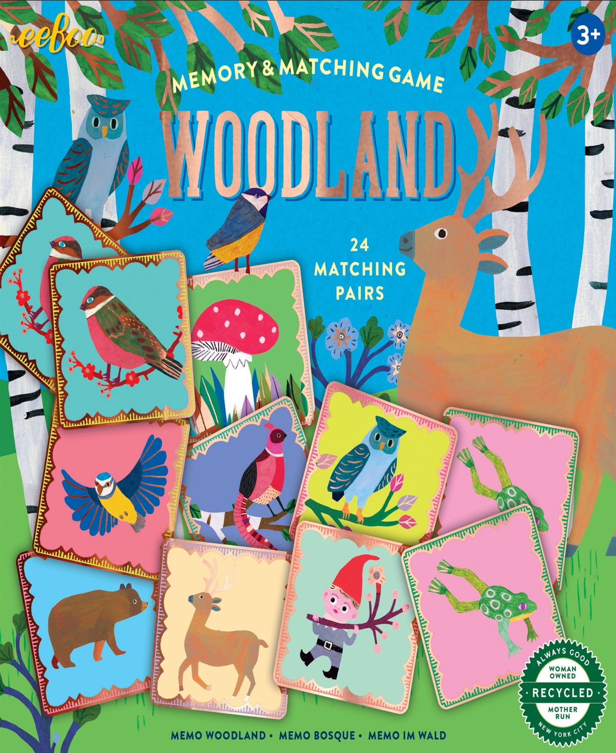 Shop Eeboo Woodland Memory And Matching Game, Ages 5 And Up In Multi