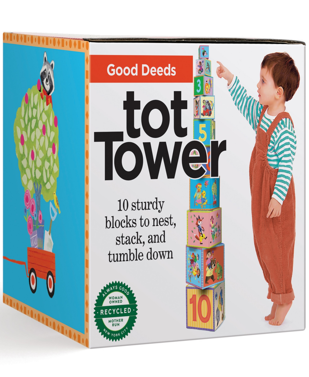 Eeboo Kids' Good Deeds Tot Tower Stacking Blocks, Ages 2 Years And Up In Multi