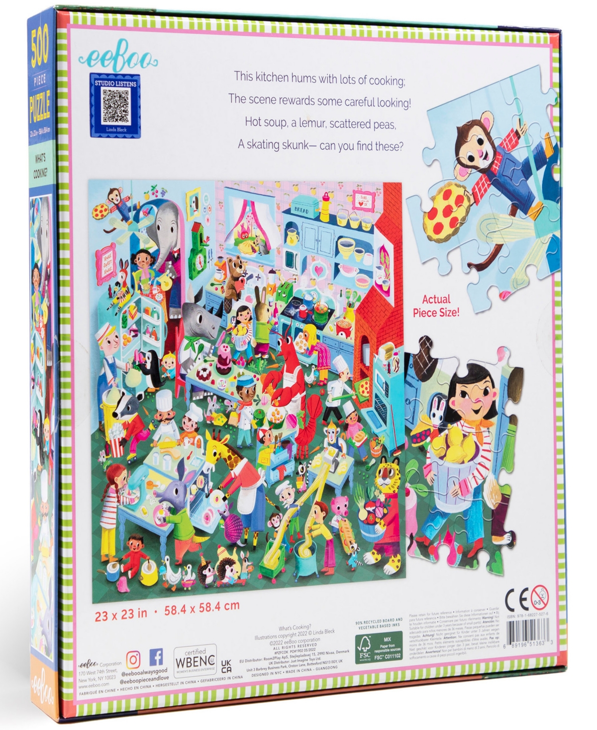 Shop Eeboo Piece And Love What's Cooking 500 Piece Square Adult Jigsaw Puzzle Set, Ages 14 And Up In Multi