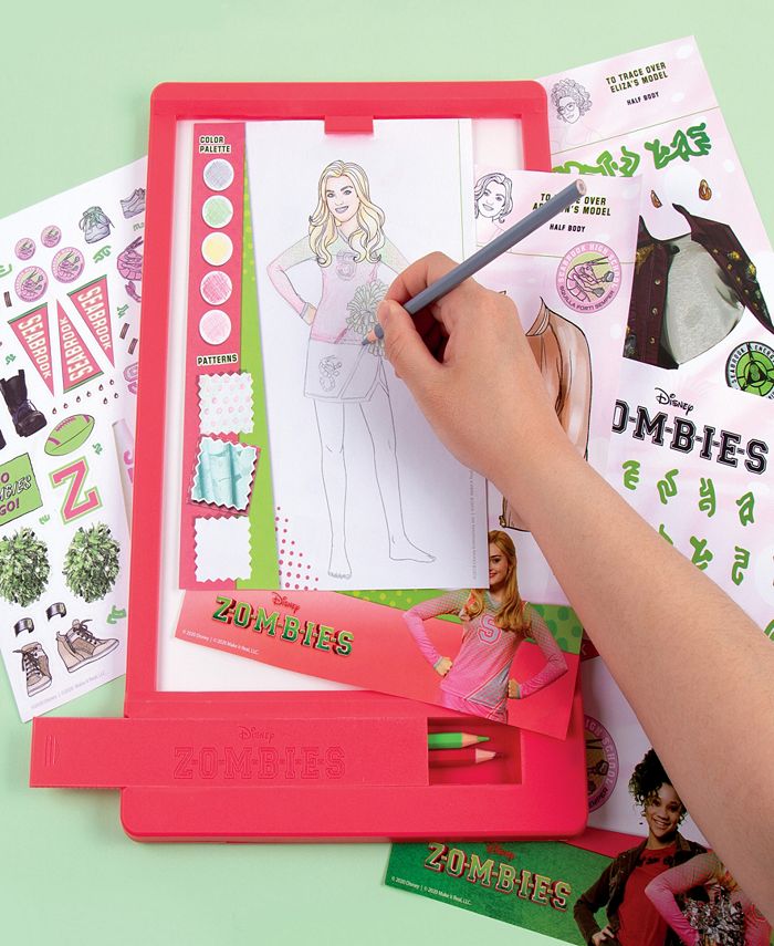 Disney Zombie Fashion Design Tracing Light Table 9 Piece Set, Make It