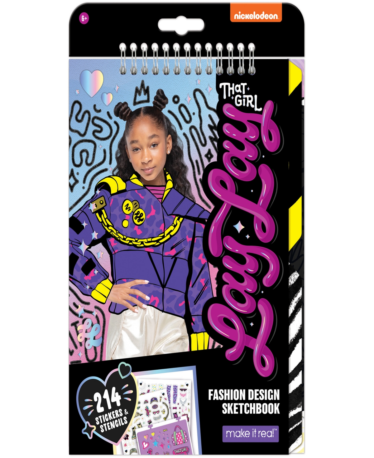 That Girl Lay Lay Kids' Fashion Design Sketchbook Make It Real, Nickelodeon, Includes 214 Stickers Stencils, Draw Sketch Cre In Multi