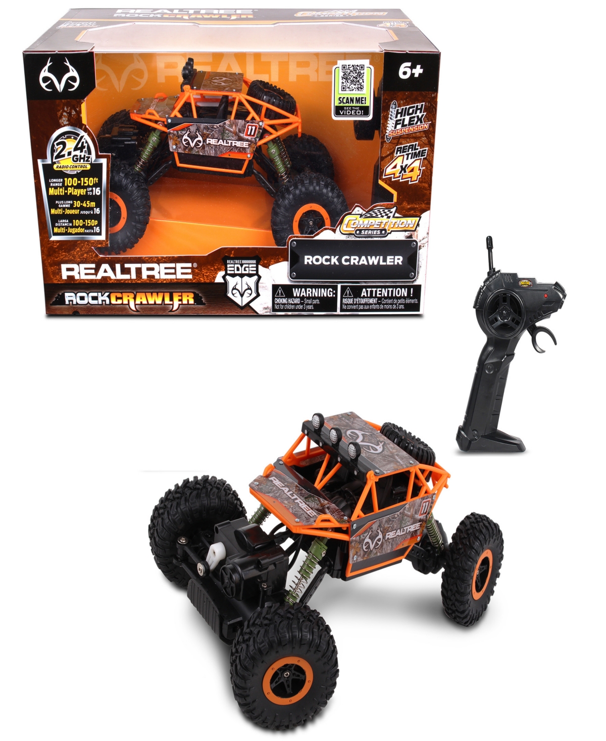 Realtree Nkok 1:16 Scale Rc Rock Crawler Edge Camo Blue 2.4 Ghz Radio Control 81612, Competition Series, Real In Multi