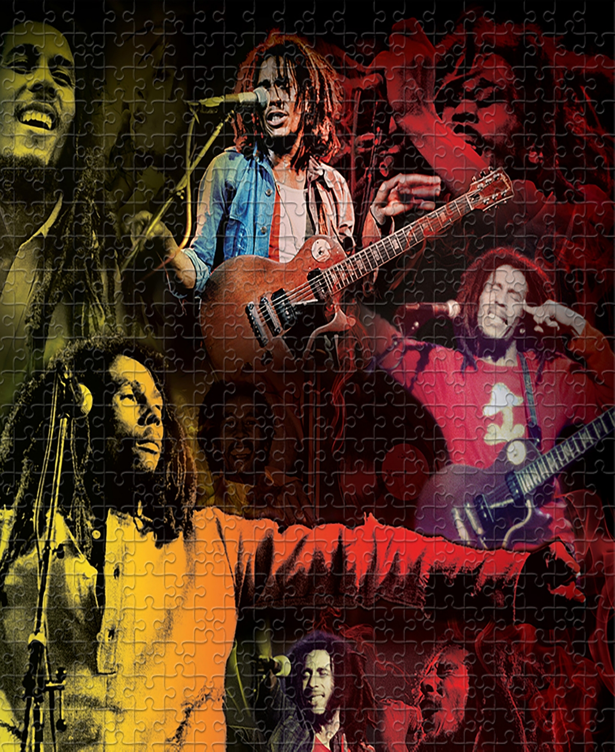 Bob Marley 1000 Piece Collage Jigsaw Puzzle, 19" X 26" In Multi