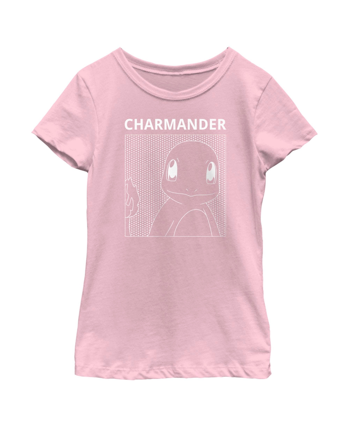 Nintendo Girls Pokemon Charmander Line Art T-shirt In Light Pink