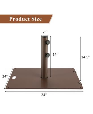 50LBS Patio Square Umbrella Base Stand Market Umbrellas Handle Wheels