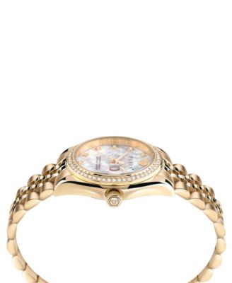 Women's Date Superlative Gold Ion-Plated Bracelet Watch 34mm