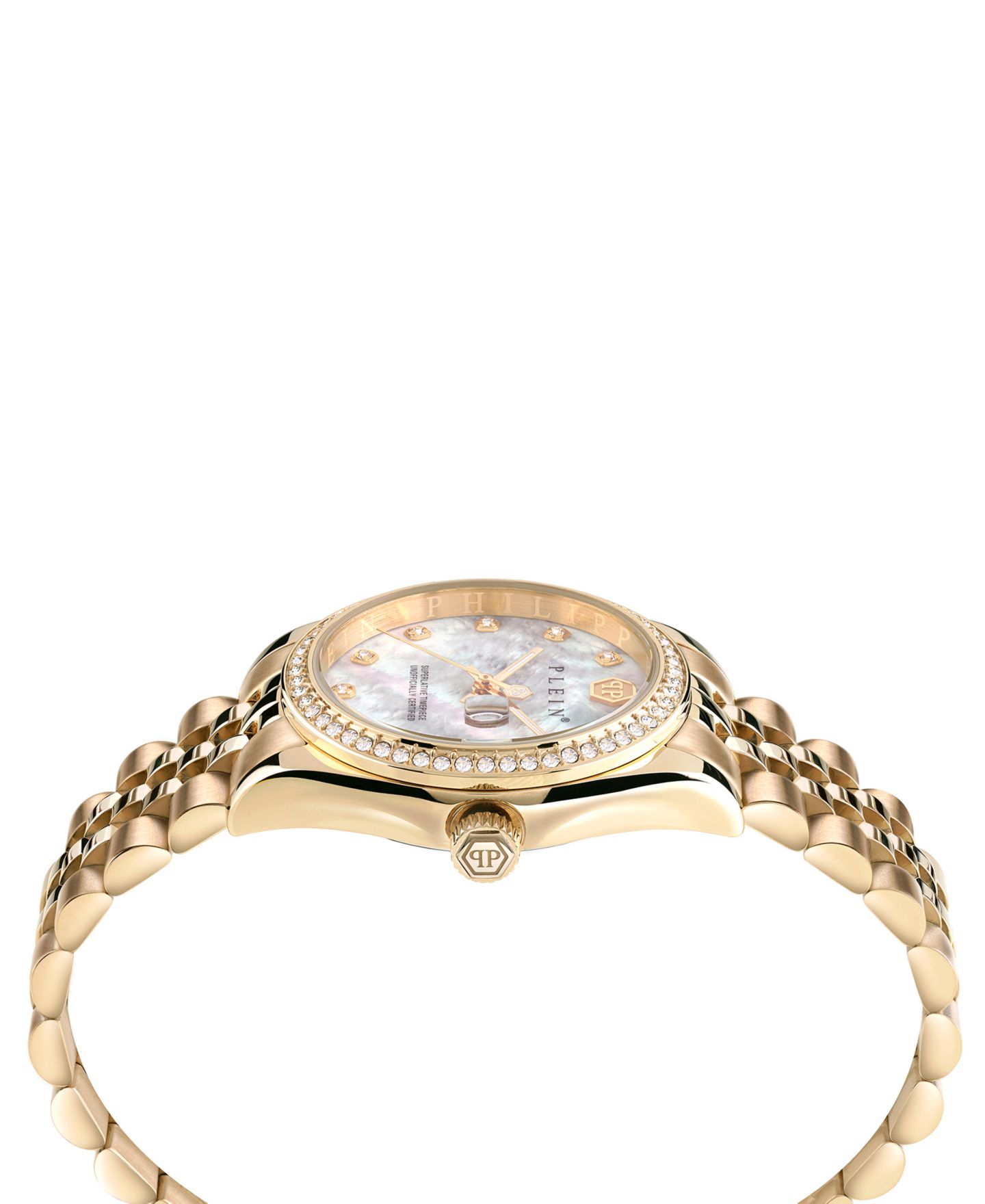 Женские часы Philipp Plein Date Superlative Gold Ion-Plated Bracelet Watch 34mm — фото 2