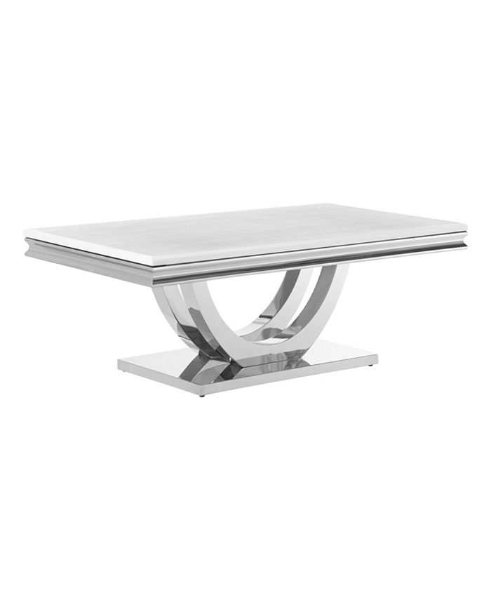 Coaster Home Furnishings Adabella 18" Stainless Steel UBase Rectangle Coffee Table Macy's