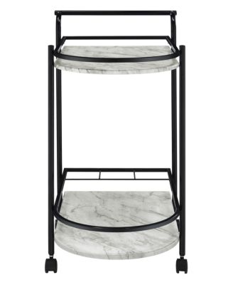 Desiree 32" 3-Bottle Metal Rack Serving Cart with Casters