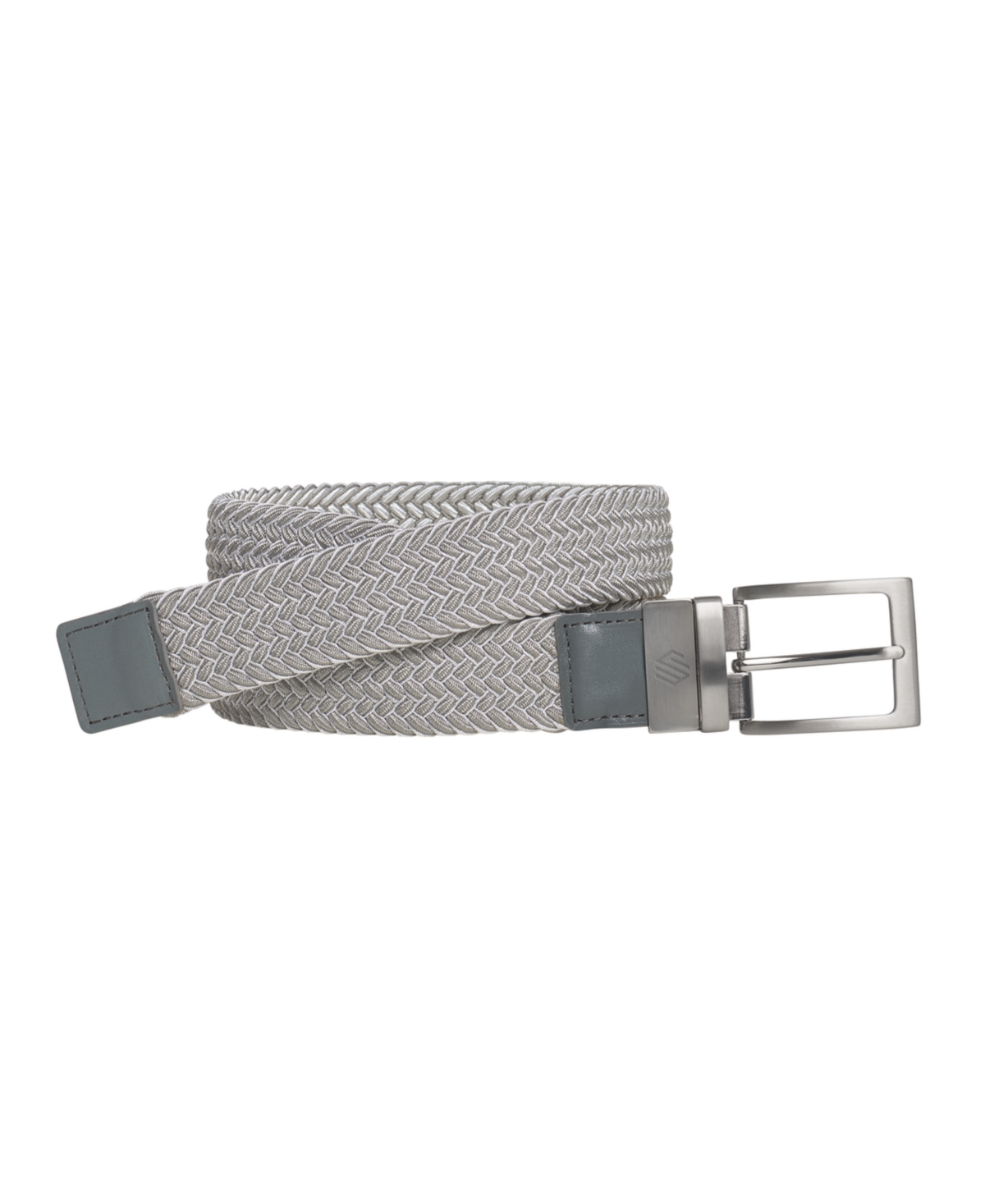 Shop Johnston & Murphy Men's Reversible Woven Stretch Belt In Gray,white