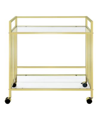 Cara 34.5" 2-Tier Rectangular Glass Serving Cart