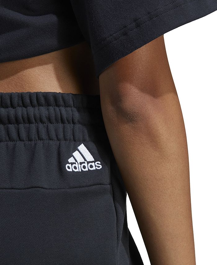 adidas Women's Cotton Essentials Linear French Terry Shorts - Macy's