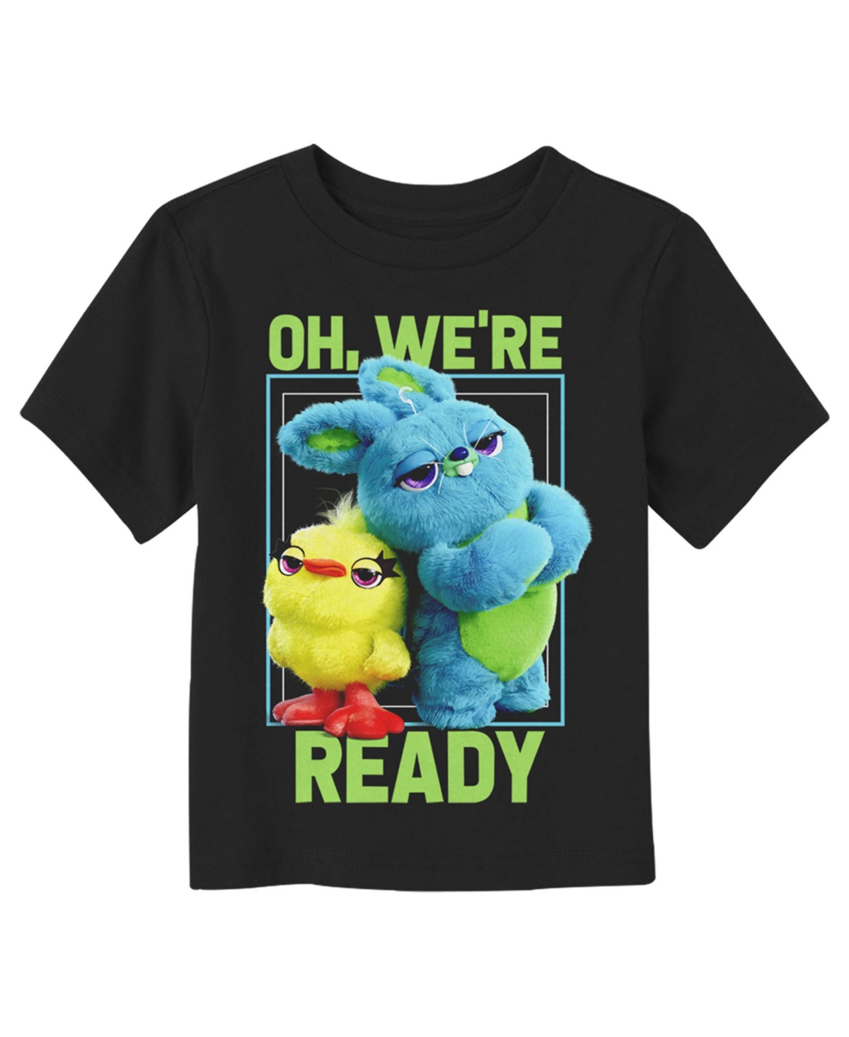 Disney Pixar Toddler's Toy Story 4 Ducky & Bunny Ready Pose Unisex T-shirt In Black