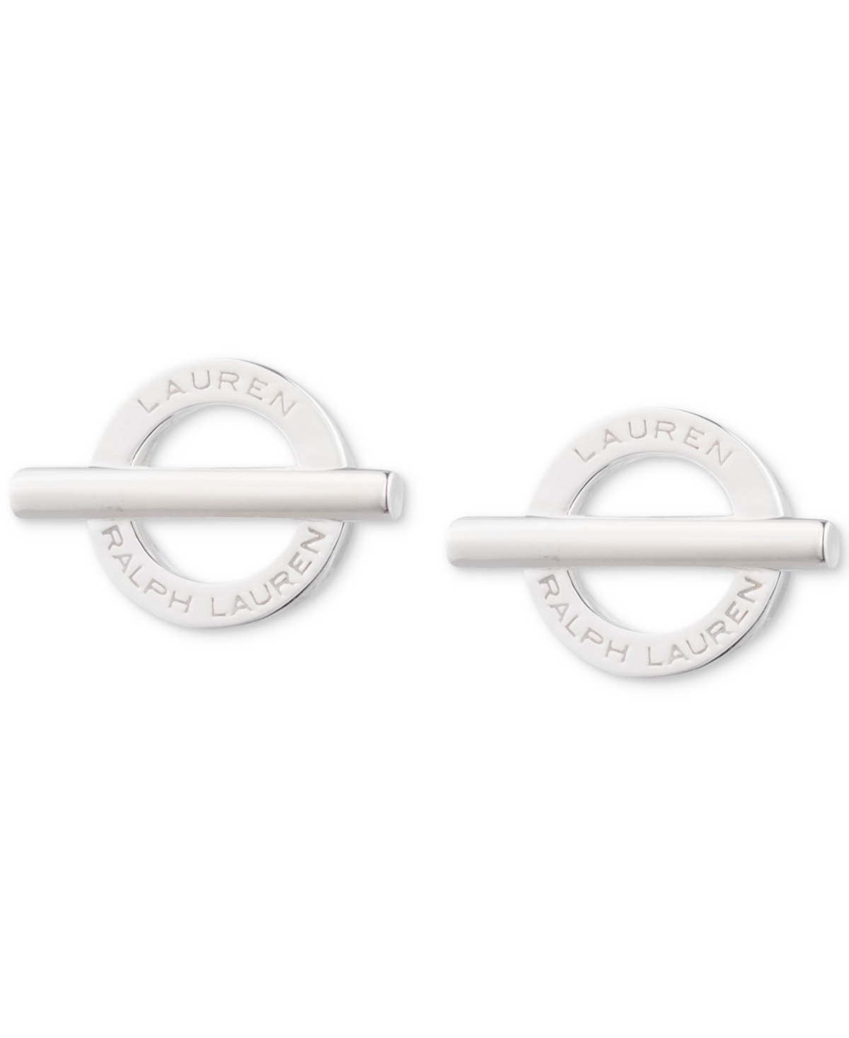 Lauren Ralph Lauren Logo Circle Stud Earrings In Sterling Silver