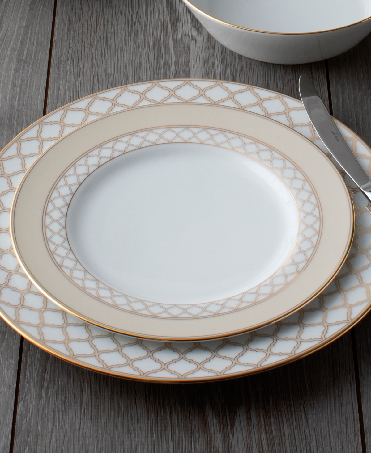 Noritake Eternal Palace Gold Set of 4 Salad Plates, 8-1/4