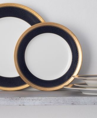 Odessa Cobalt Gold Set of 4 Salad Plates, 8.50"