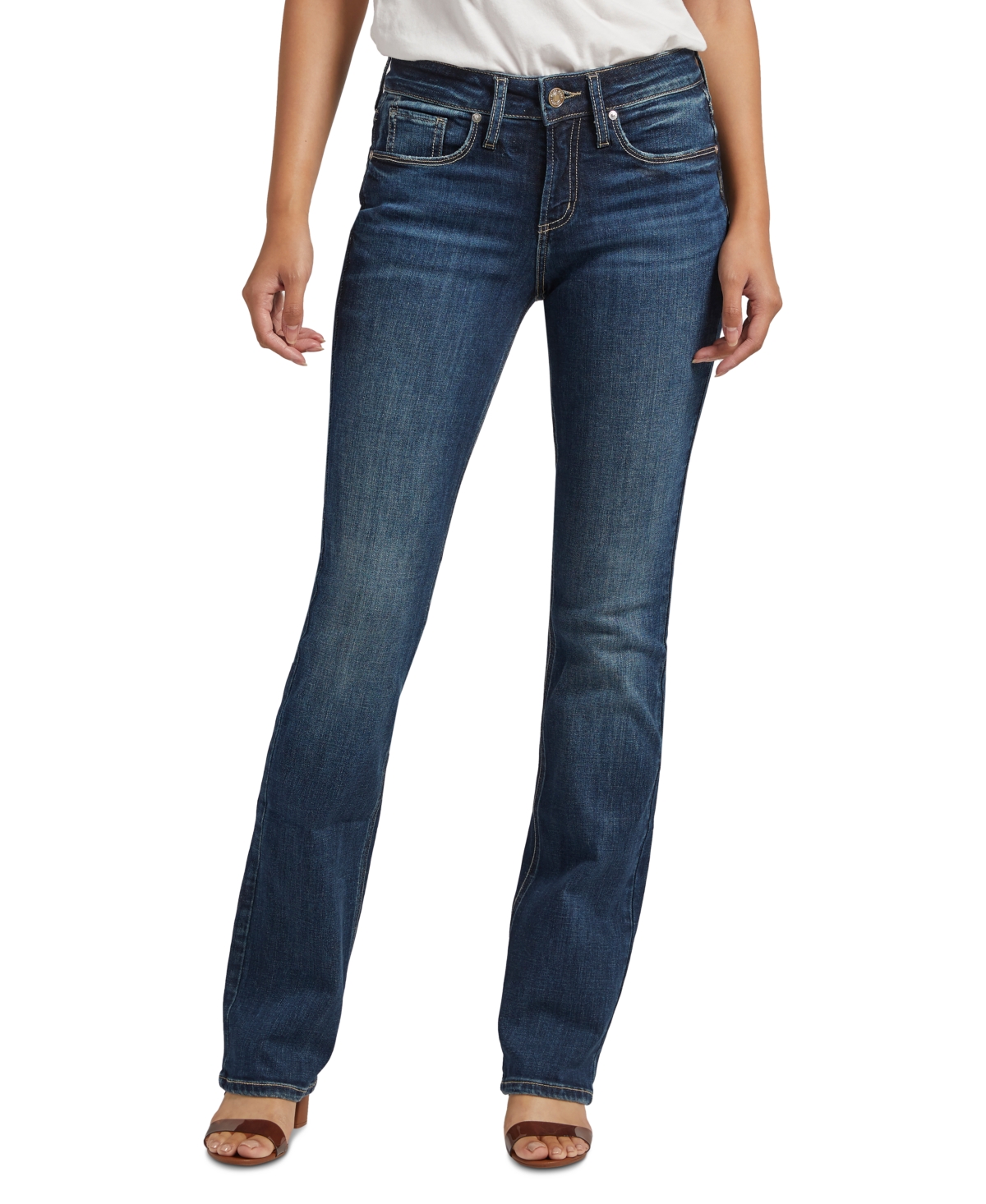 SILVER JEANS CO. WOMEN'S SUKI MID-RISE SLIM BOOTCUT JEANS