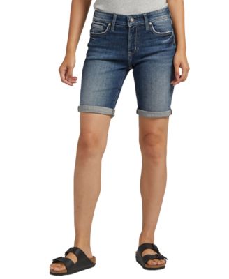 Silver Jeans Co. Women s Elyse Mid Rise Denim Bermuda Shorts Macy s