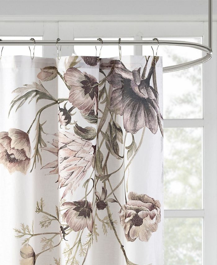 Madison Park Cassandra Printed Cotton Shower Curtain, 72" x 72" Macy's