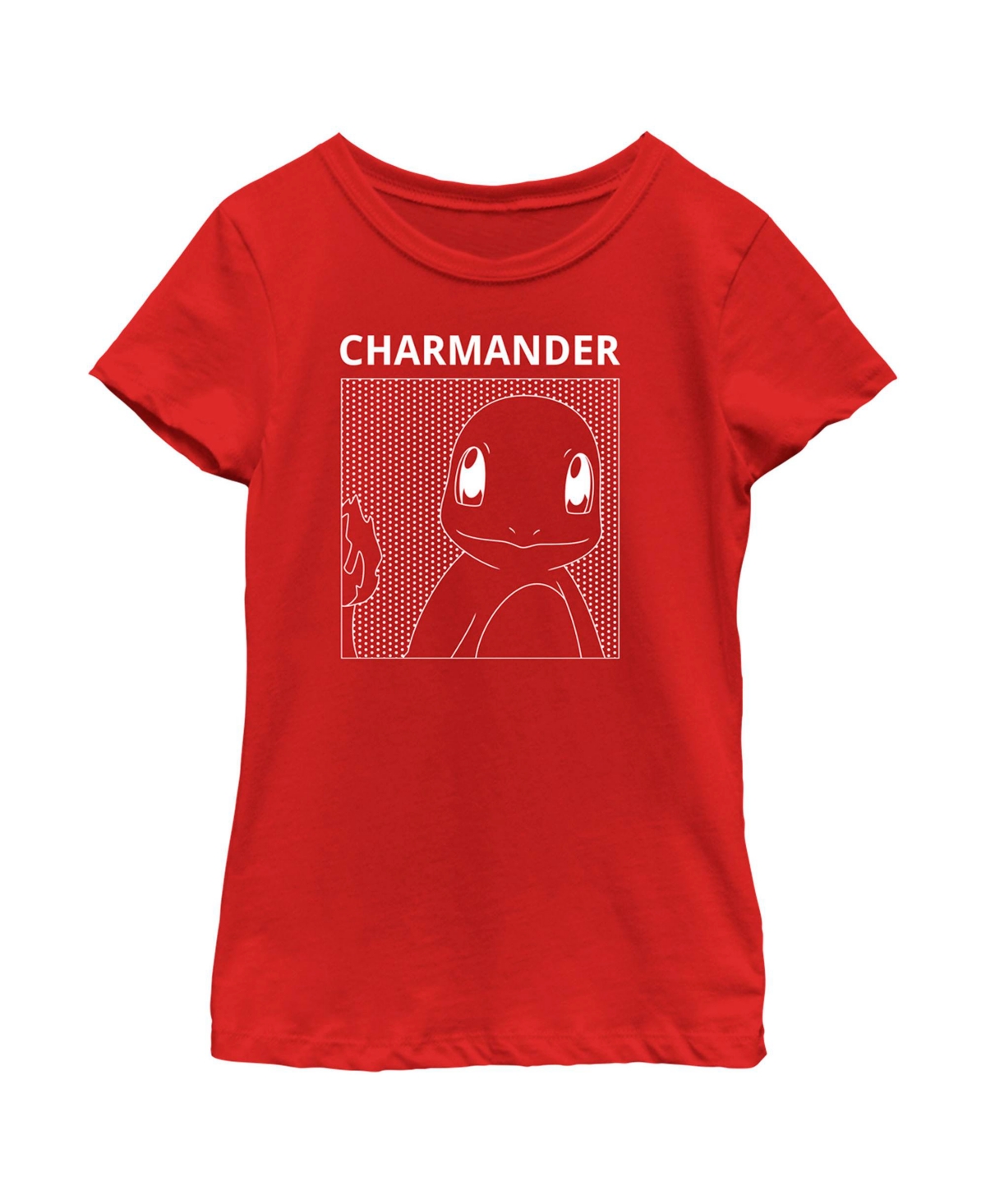 Nintendo Girls Pokemon Charmander Line Art T-shirt In Red