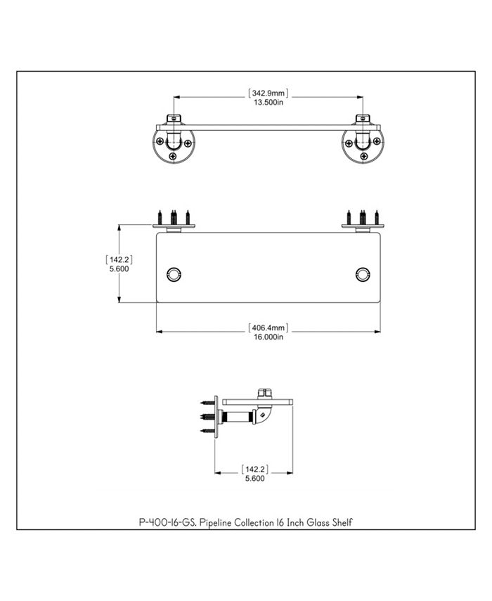 Allied Brass Pipeline Collection 16 Inch Glass Shelf Macy's