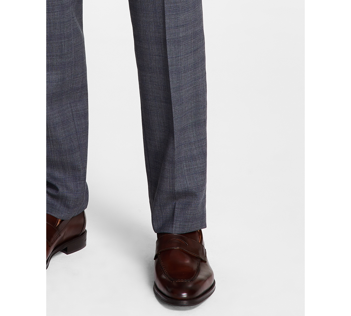 Michael Kors Men's Plaid Classic-Fit Wool-Blend Stretch Suit Separate Pants -blue Plaid