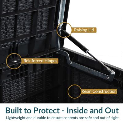 Outdoor Deck and Patio Storage Box with Rattan Design - 100 Gal.