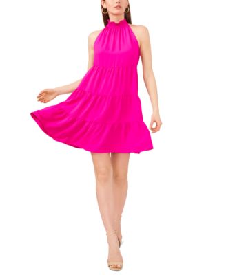 MSK - Women's Smocked-Neck Sleeveless Babydoll Dress
